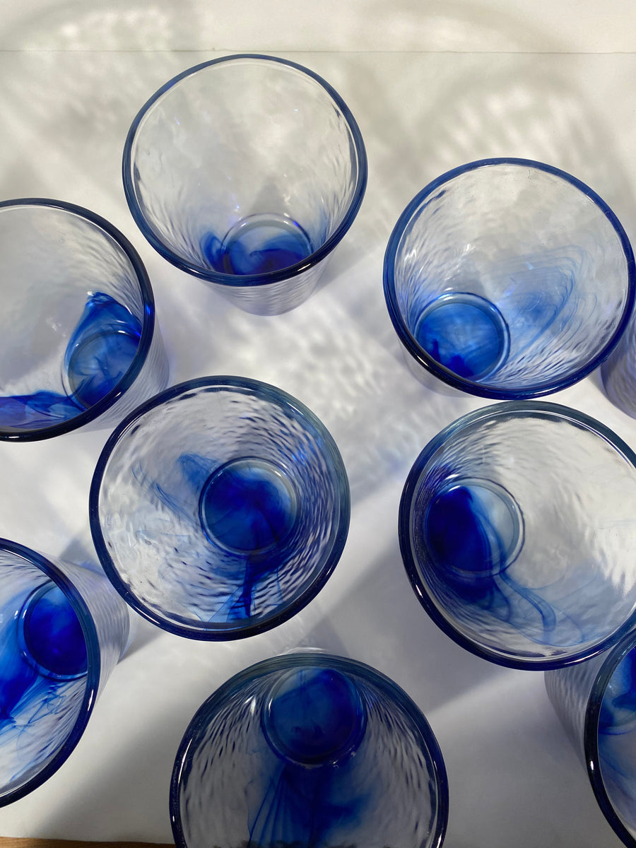 Bormioli Rocco Murano Cobalt Blue Low Ball Glasses - Set of