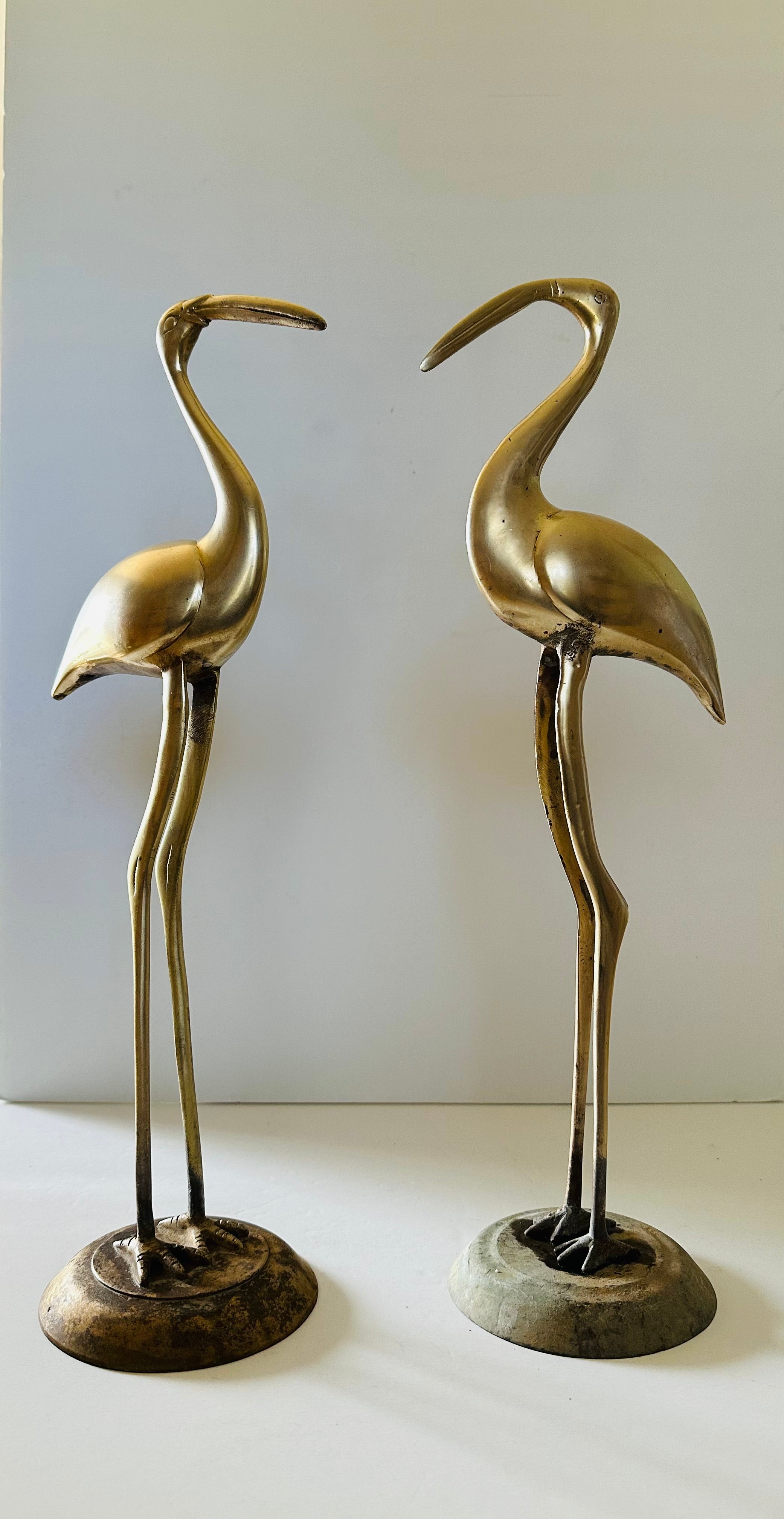 Tall Brass Cranes