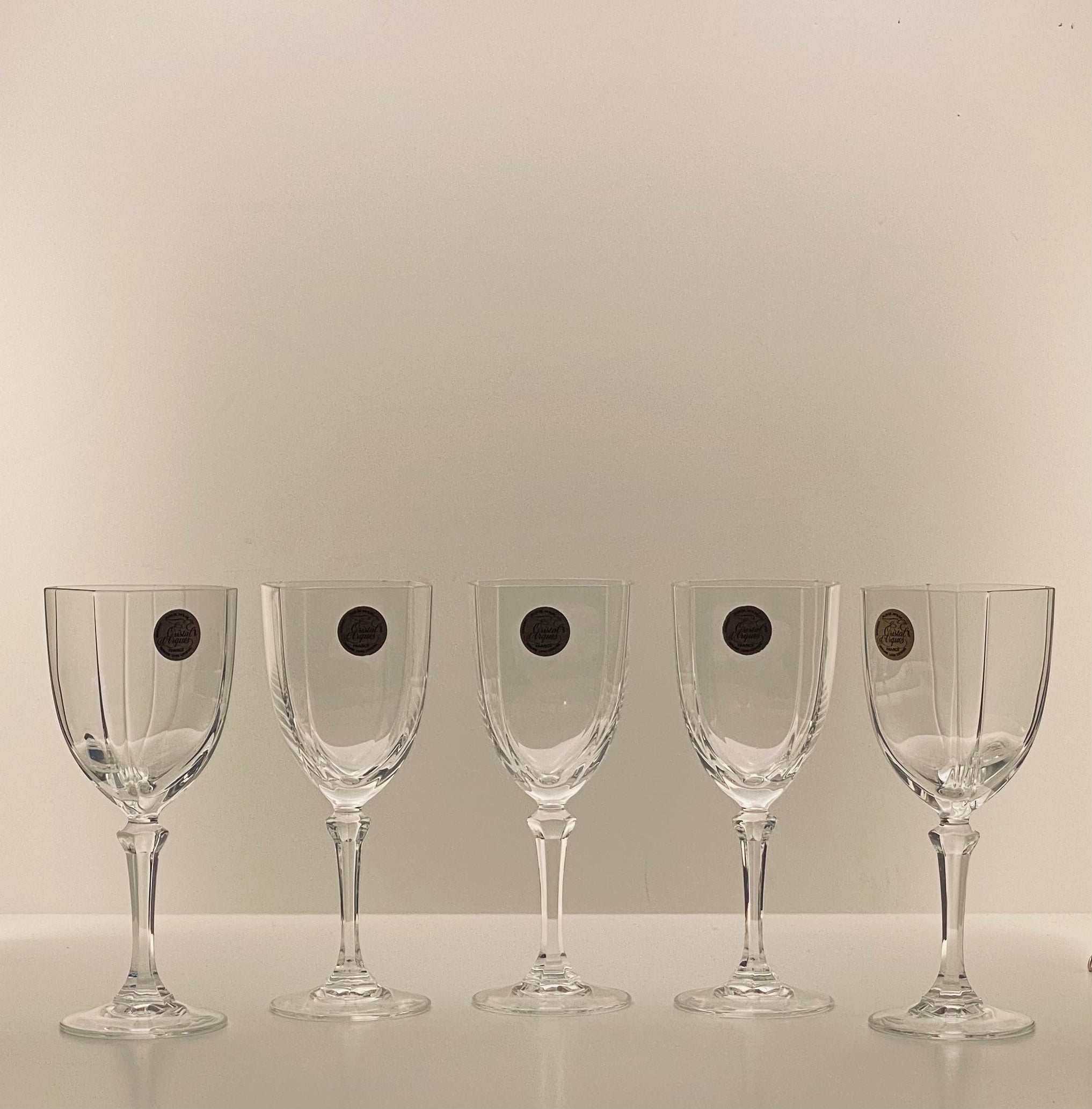 Vintage Cristal D'Arques Durand Chambéry Wine Glasses - Set of 5