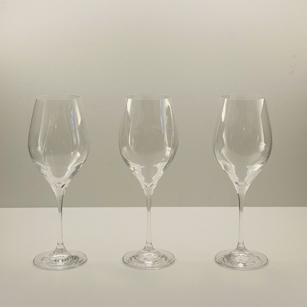Vintage Crystal Wine Glasses - Set of 3