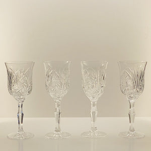 Vintage Cristal D'Arques Longchamp Crystal Wine Glasses- Set of 4