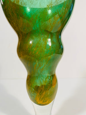 Vintage Sasaki Tall Art Glass Multi Color Glass Vase
