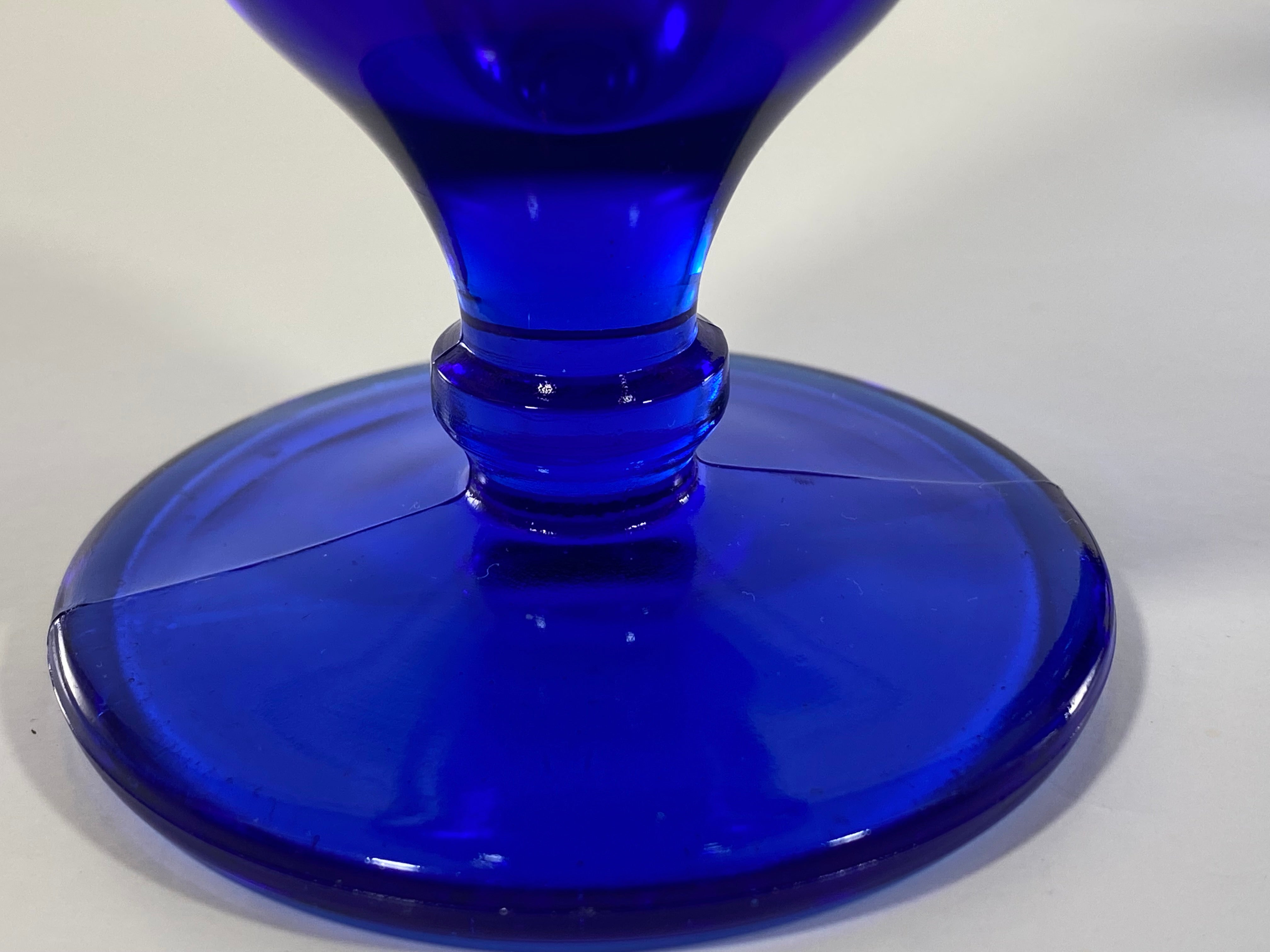Vintage Cobalt Blue Depression Glass Sundae Glasses - Set of 4