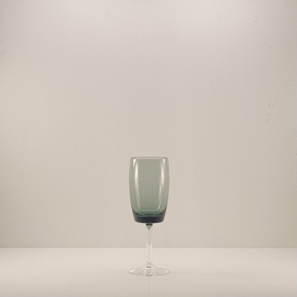 SOLD GORHAM  REIZART Mid Century Modern SMOKE GREY Hand Blown Crystal Wine Glasses