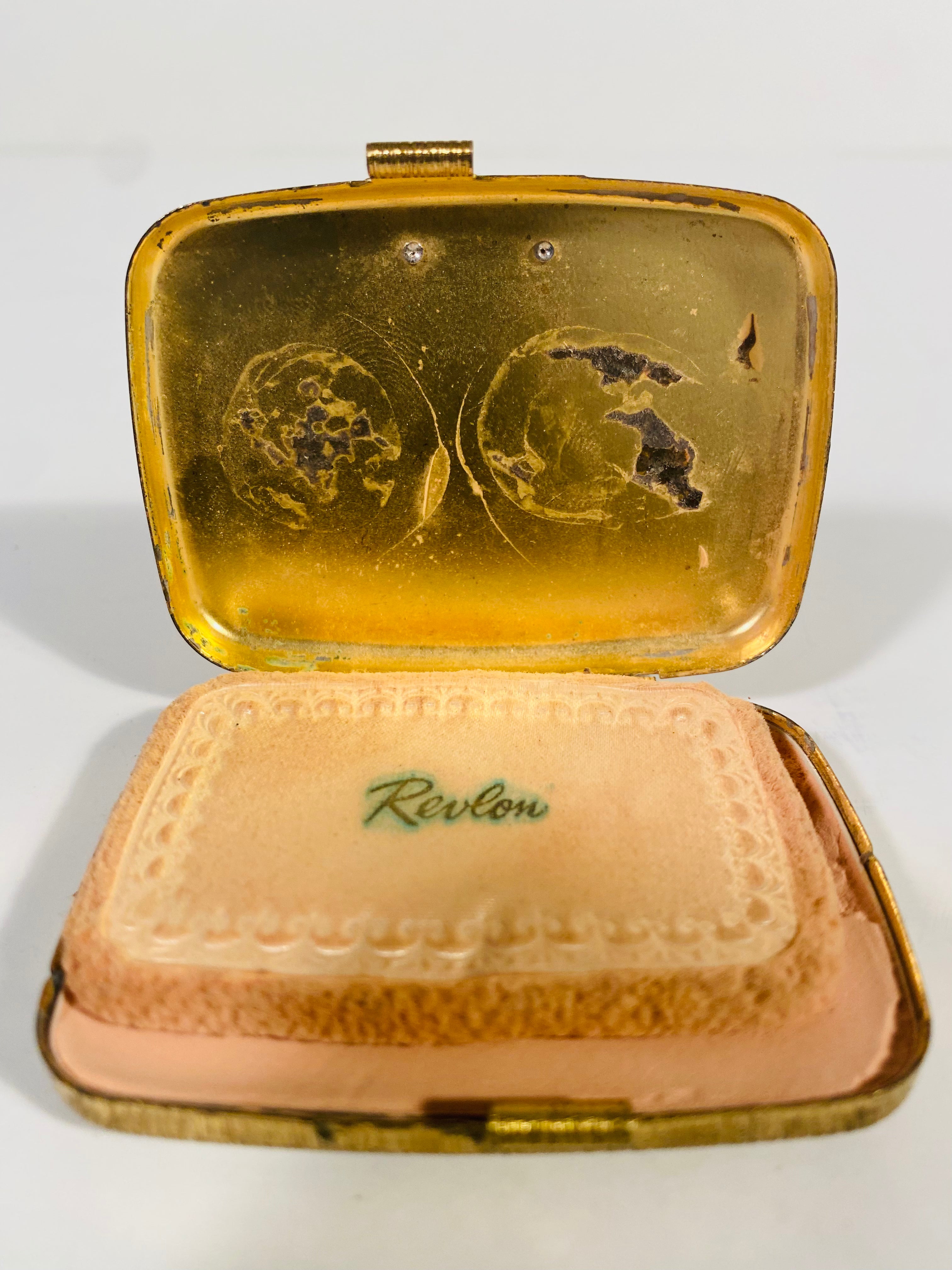 Vintage Revlon Powder Compact With Rhinestones