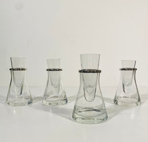 Vintage Vodka Chillers With Silver Plaiting - Set of 4