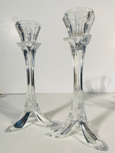 A Pair of Bandol Crystal Candlesticks by Cristal D'Arques Durand