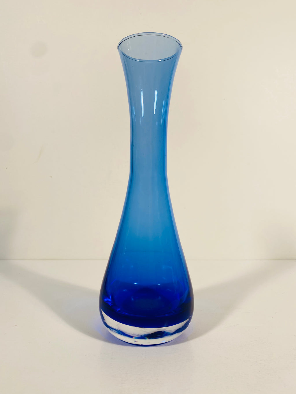 Vintage Blue Art Glass Vase