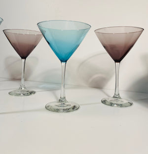 Vintage Aquamarine and Amethyst Martini Glasses