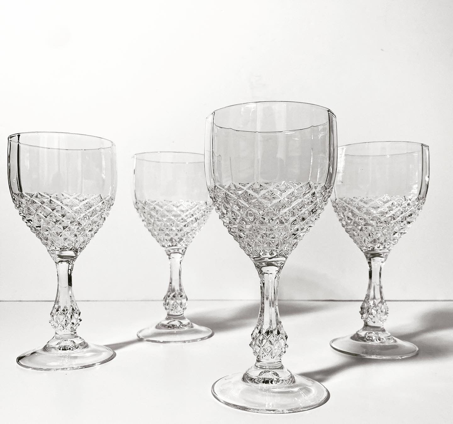 Cristal d'Arques Bretagne France Crystal Wine Glasses - Set of 4