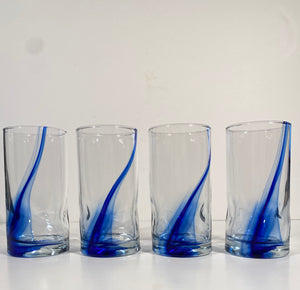Libbey Impressions Tumbler Glasses, Set of 4 (Blue Ribbon)