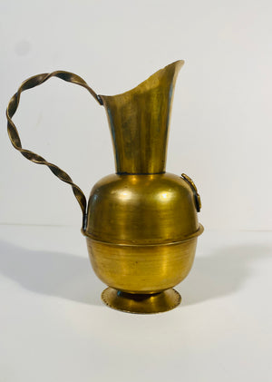Brass Vase with Twisted Handle