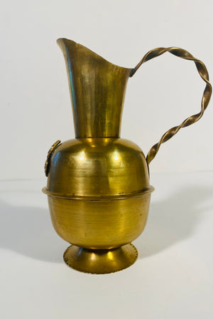 Brass Vase with Twisted Handle