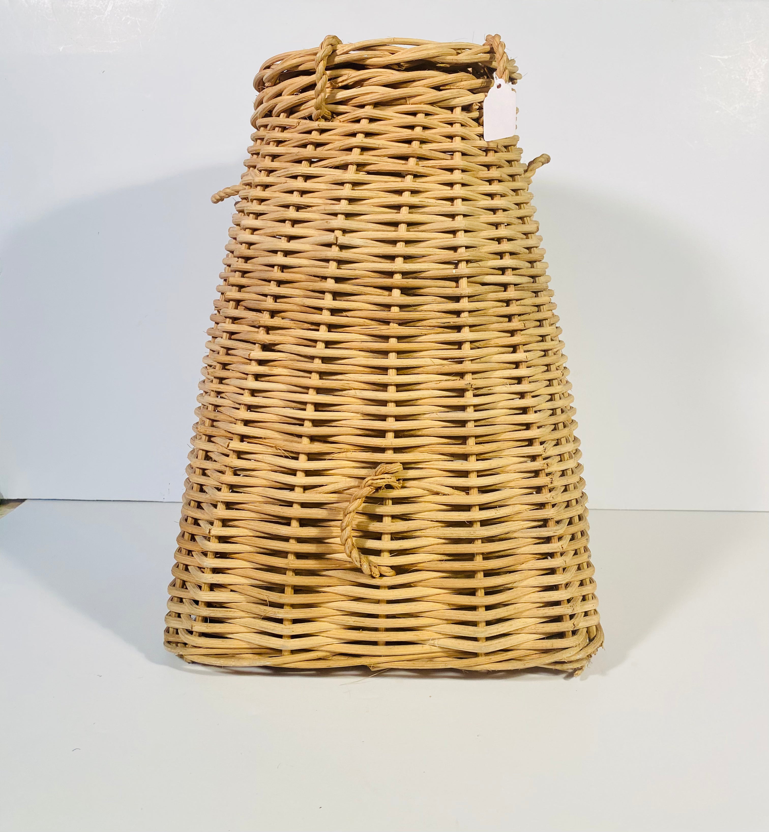 SOLD - Large Vintage Woven Wicker Basket w/Lid