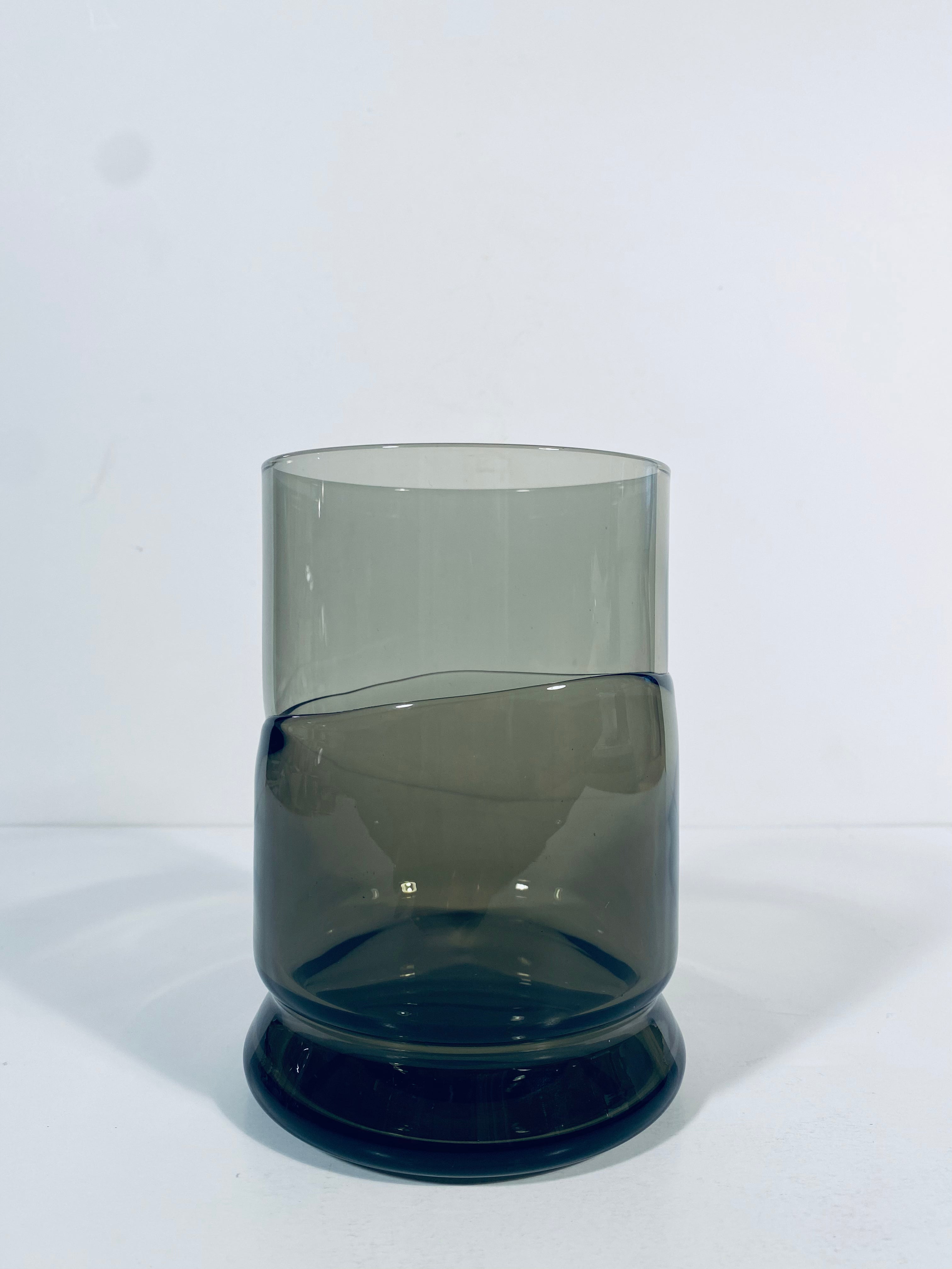 Vintage MCM Hand Blown Double Dipped Smoky Back Vase