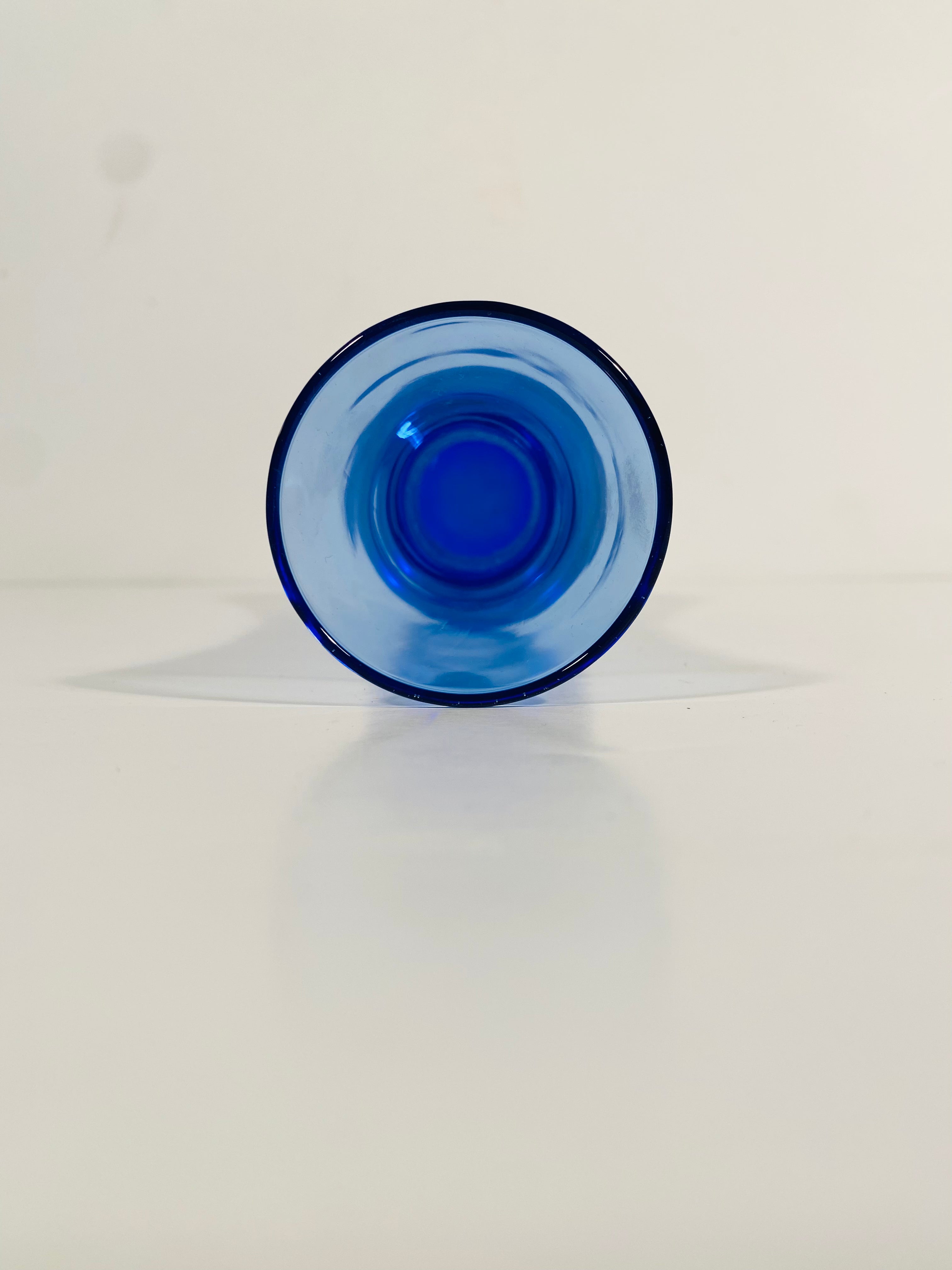 Vintage Blue Art Glass Vase