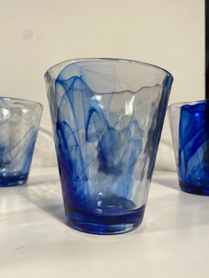 Bormioli Rocco Murano Cobalt Blue Low Ball Glasses - Set of 7