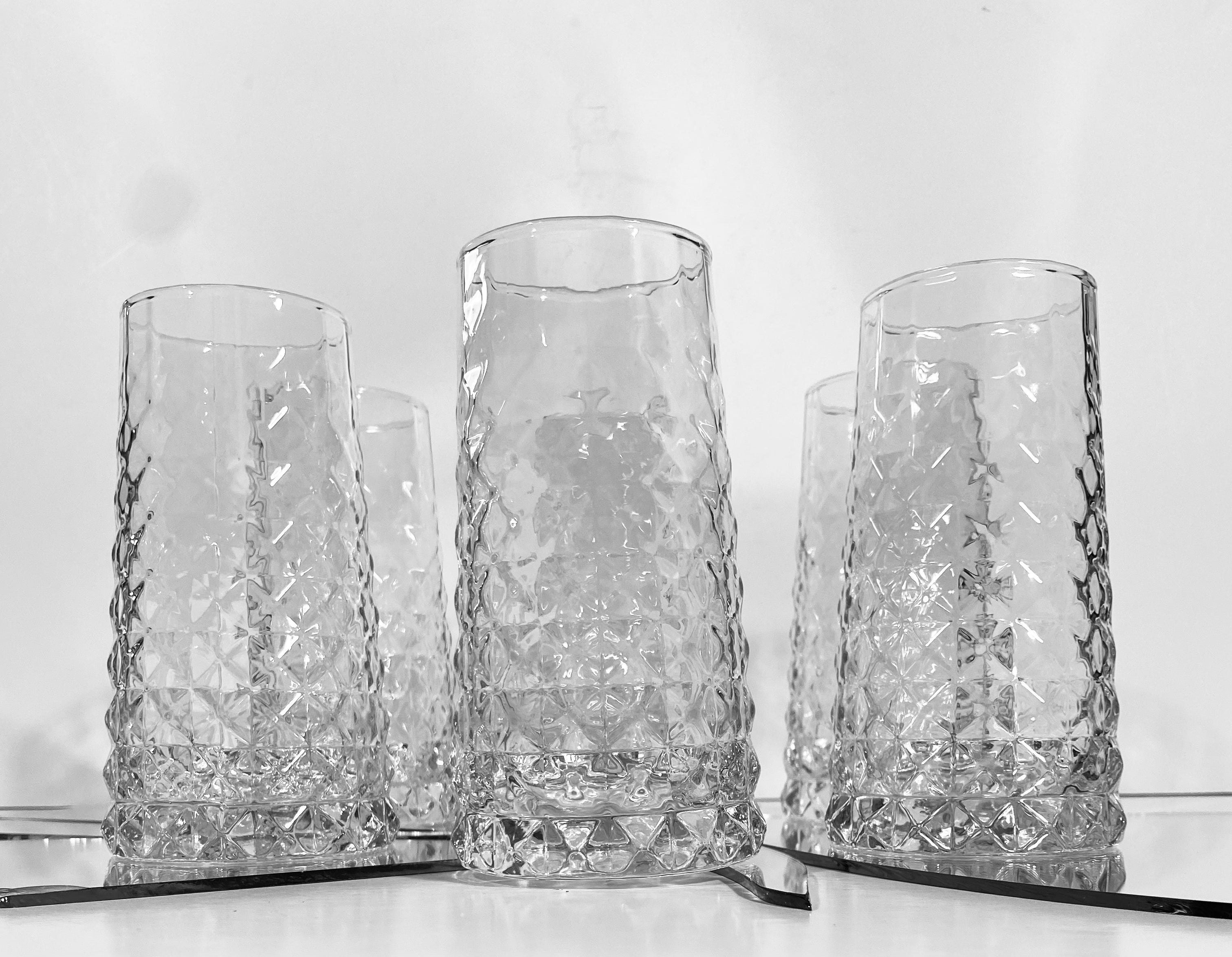 Vintage Geometric Glass Tumblers