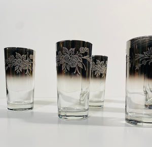 Dorothy Thorpe Hombre Floral Embossed 12 Ounce Highball Glasses