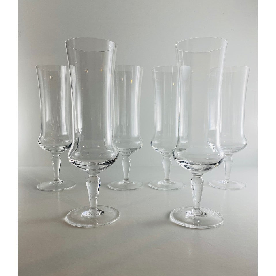 Vintage Crystal Champagne Flutes - set of 6