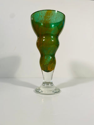 Vintage Sasaki Tall Art Glass Multi Color Glass Vase