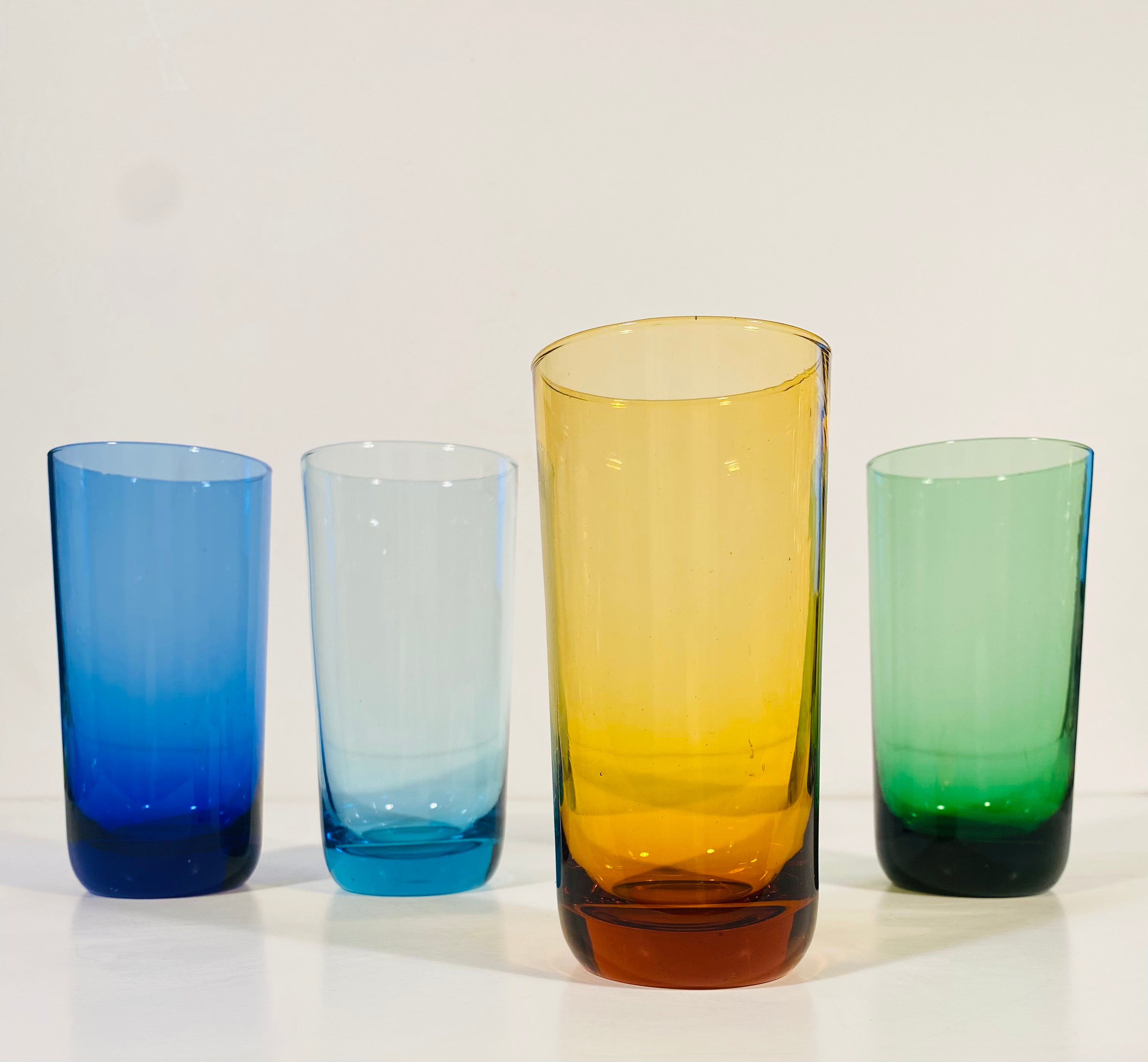 Vintage colored High Ball Glasses - Set of 4