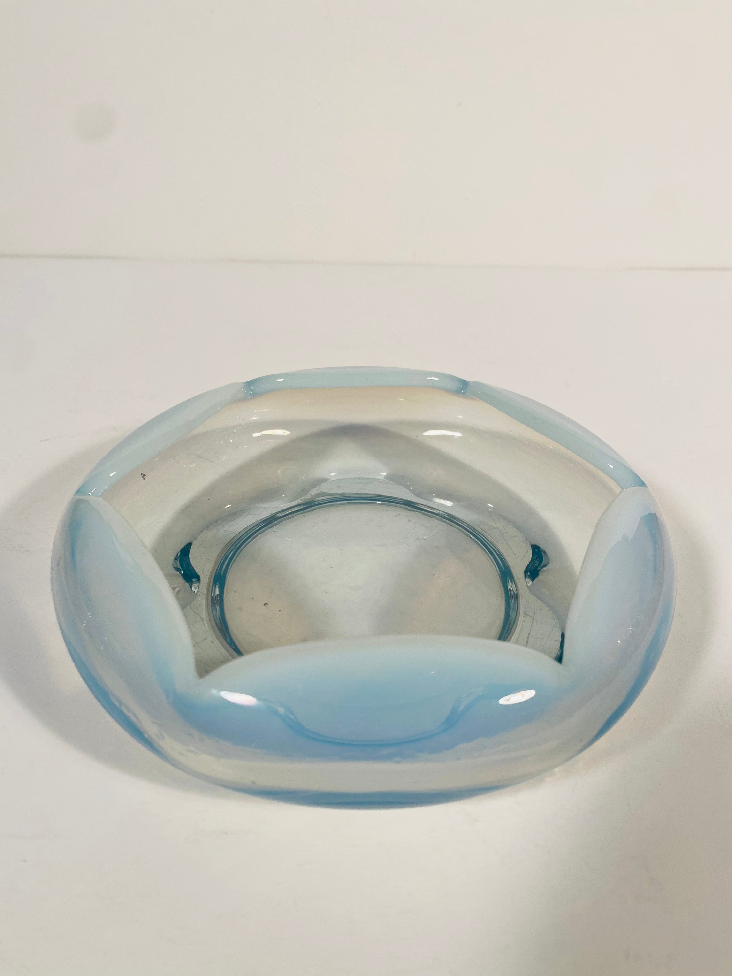 Vintage Cantebury Blue Opalescent Bowl by Duncan and Miller