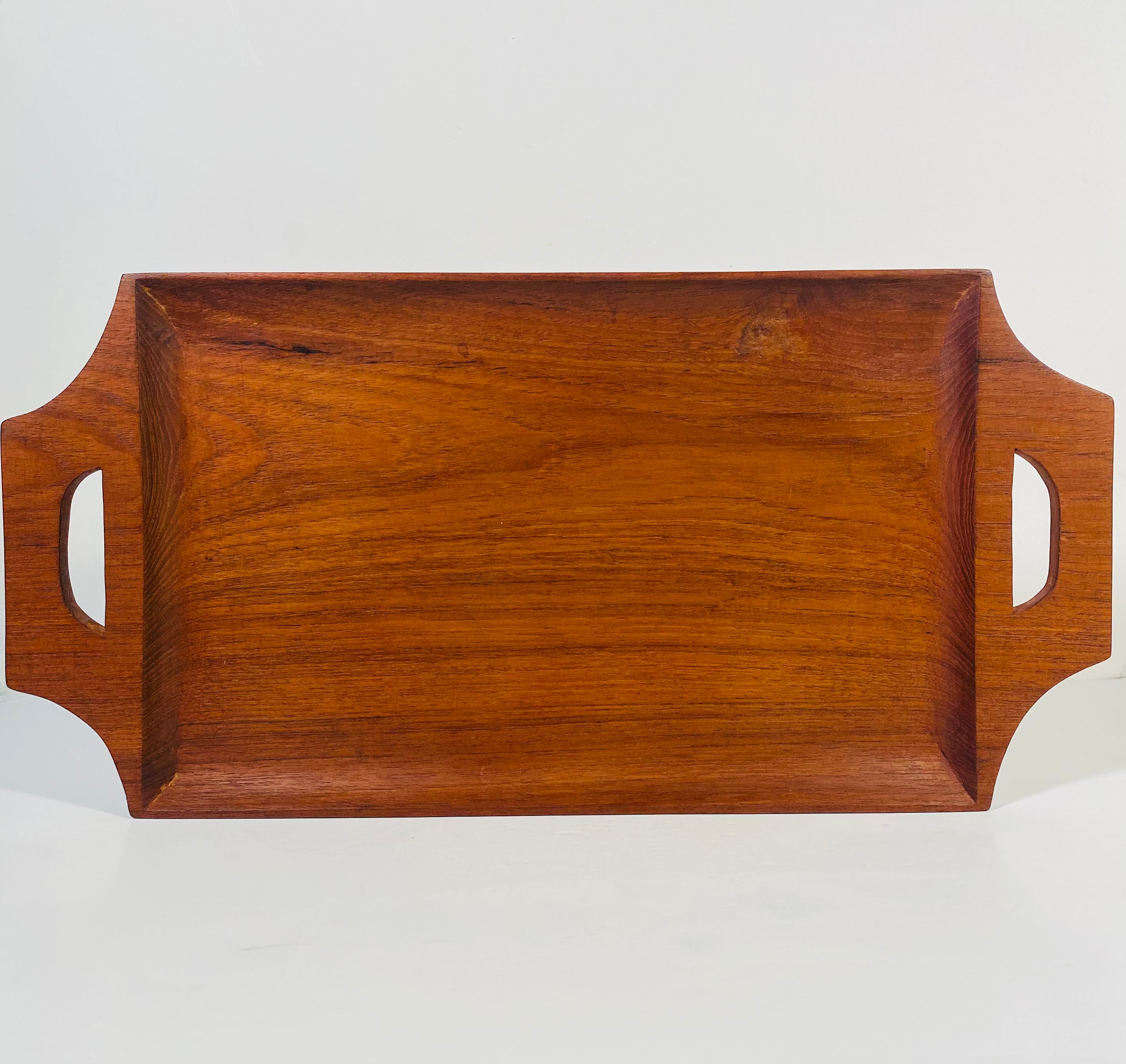 Vintage Wood Serving Tray With Handles
