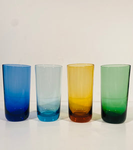 Vintage colored High Ball Glasses - Set of 4