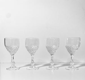 Cristal d'Arques Bretagne France Crystal Wine Glasses - Set of 4