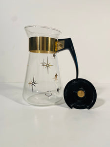 Vintage Corningware Decanter Coffee Pot With Gold Starburst Print Detail